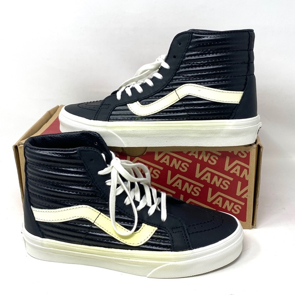 💖MEGA SALE💖VANS SK8-HI Reissue Moto Leather Black Kid’s 3.5 VN0A2XSBOGG - Picture 3 of 10
